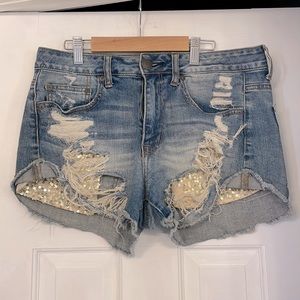 American eagle high-rise festival shorts in size 8